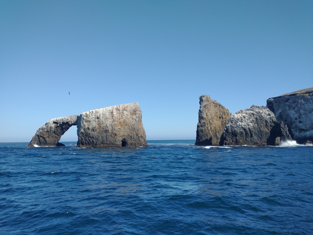 Viewing Anacapa's Arch Rock from the boat