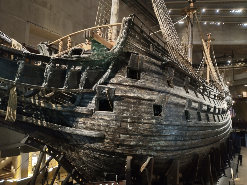 The preserved, wooden Vasa warship